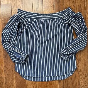 J.Crew Striped off the shoulder top